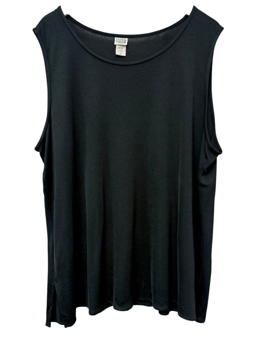 Eileen Fisher Stretch Jersey Tank Top Plus Size 3X Black Sleeveless Classic